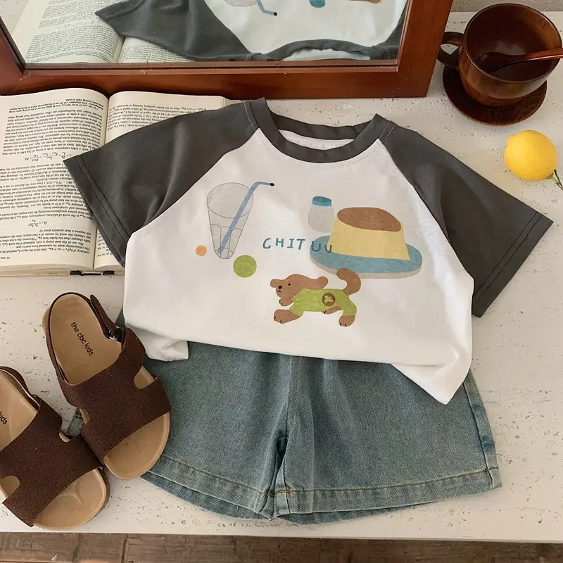 Boy's Cool T-Shirt 2025 Cartoon Short Sleeve White Grey — feature 6