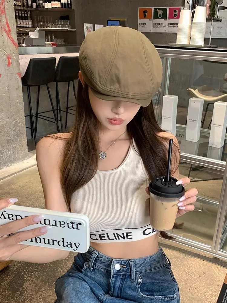 Japanese Linen Beret Cap Beige for Men Women — feature 14