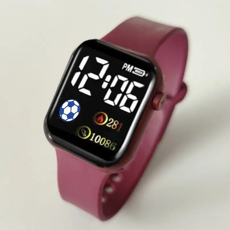 LED Football Sports Watch 10086 White Pink - Image 4