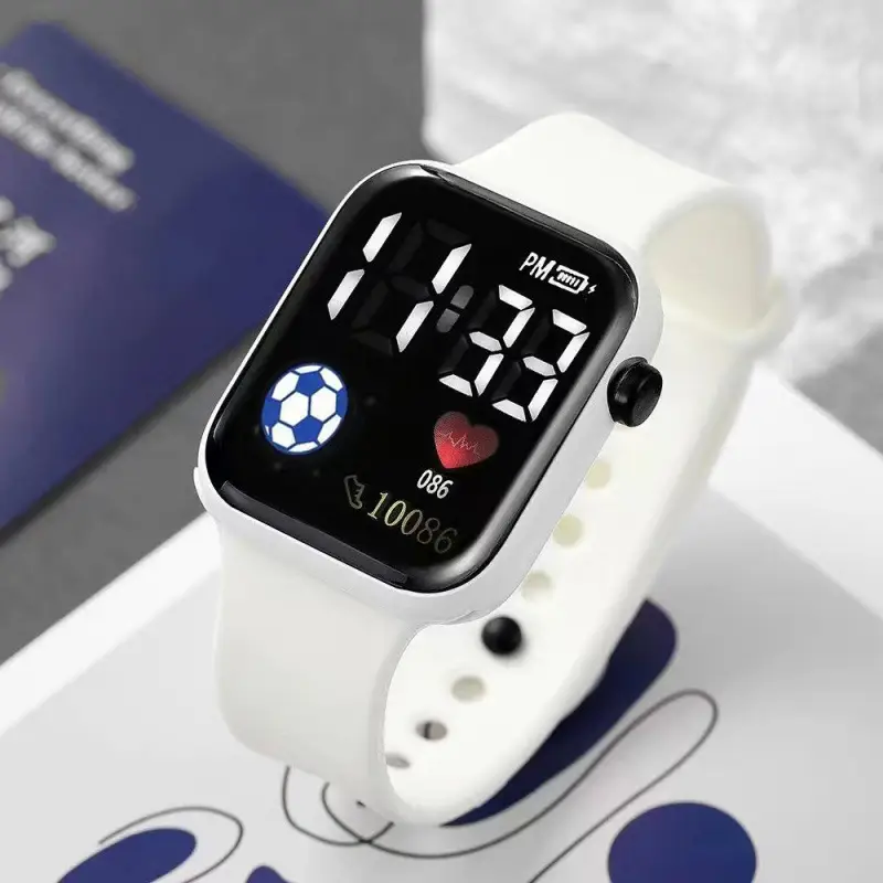 LED Football Sports Watch 10086 White Pink - Image 2