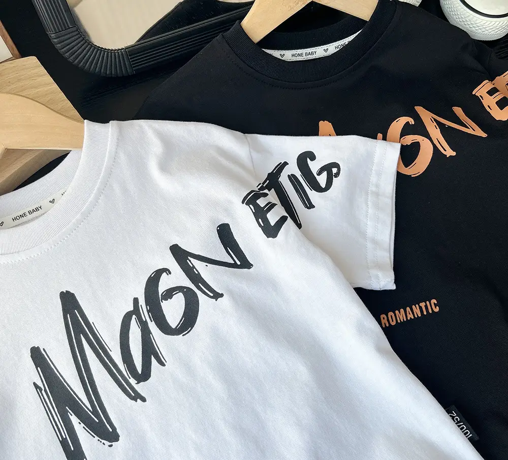 2025 Boys White Magnetic Print T-Shirt Short Sleeve — feature 4