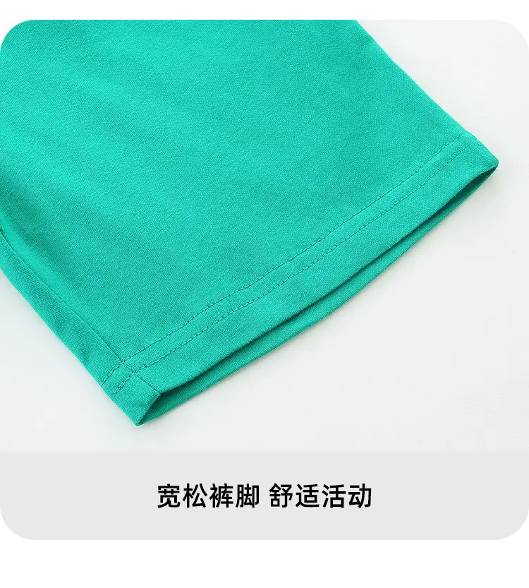 Summer Boys Cotton T-Shirt Shorts Set Light Blue Green — feature 12