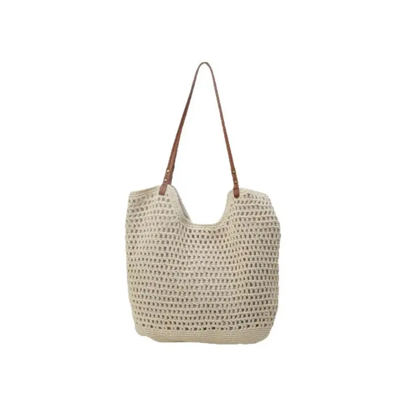 Women's Straw Woven Shoulder Bag Large Capacity Cotton - Image 7