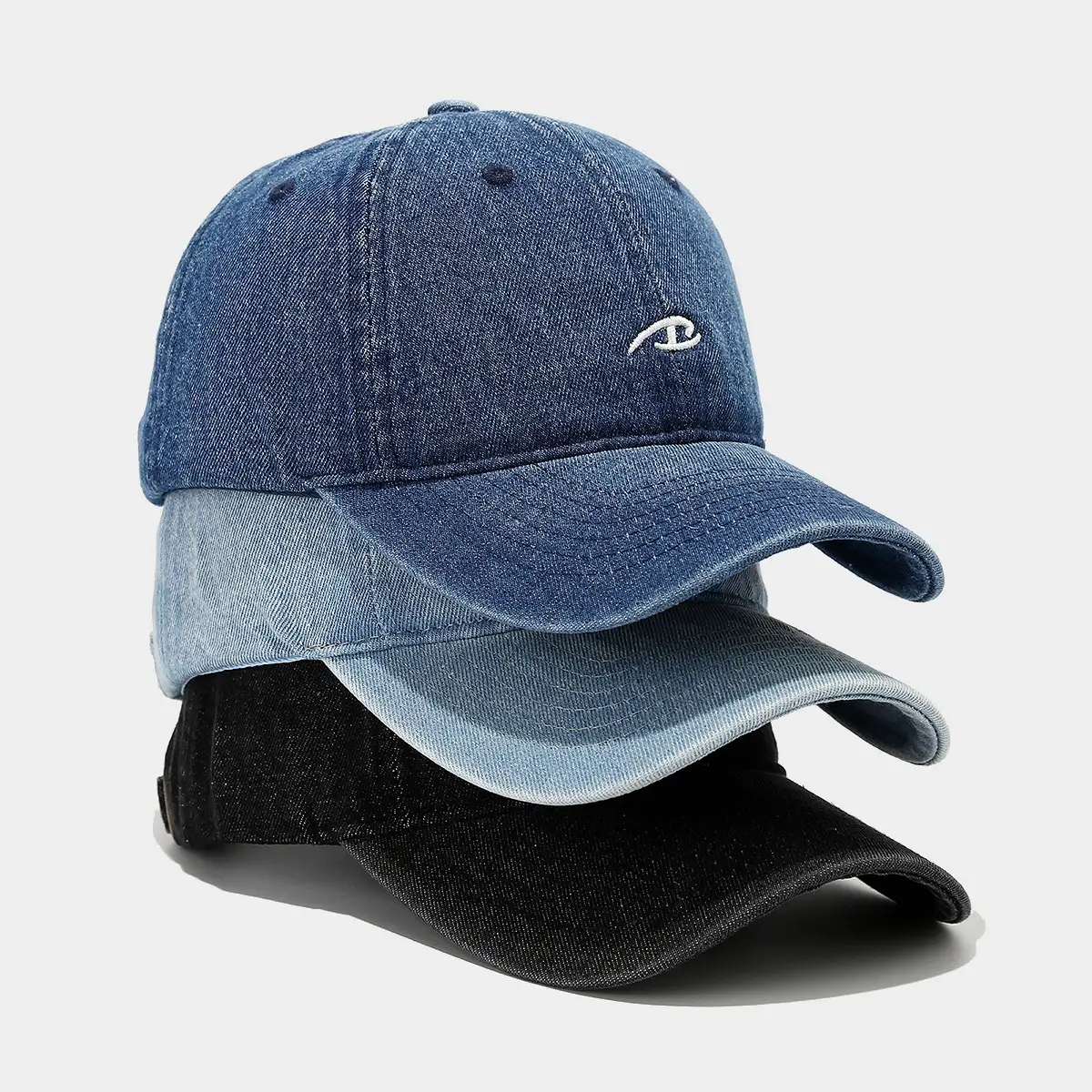Ins Street Ripped Hip Hop Denim Cap Black Blue - Image 4