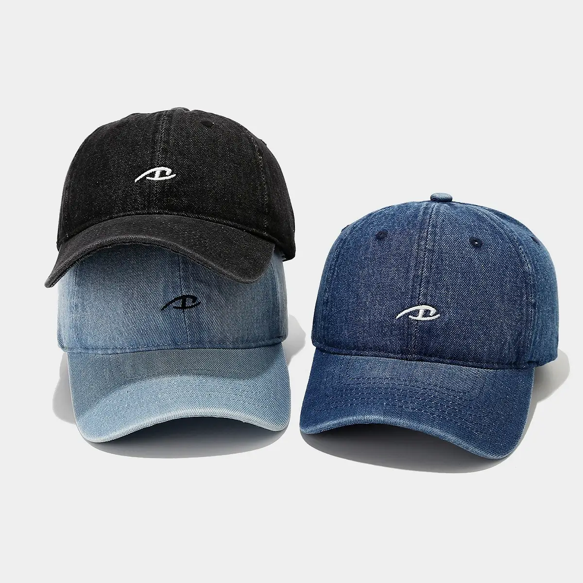 Ins Street Ripped Hip Hop Denim Cap Black Blue - Image 5