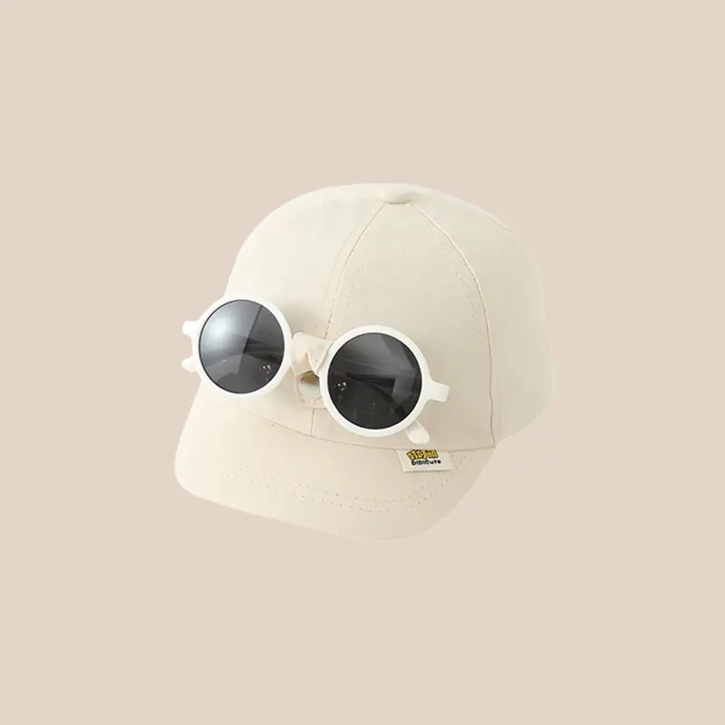 Detachable White Sunglasses Cap for Baby Boy Girl Spring - Image 2