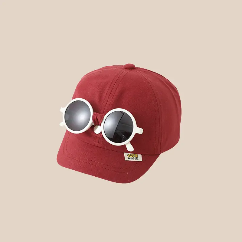 Detachable White Sunglasses Cap for Baby Boy Girl Spring - Image 3