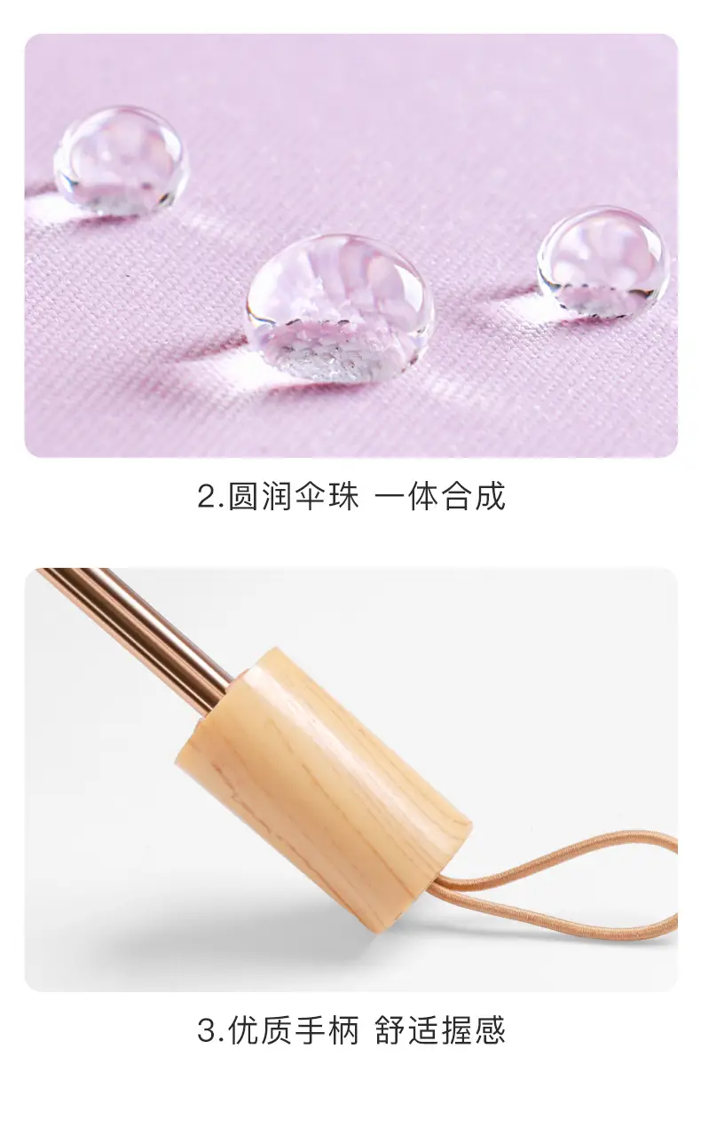 Twelve Bone Color Glue Handle Umbrella Golden Skeleton Three-fold UV-proof Sunlight and Rain-proof Dual-use Sunshade Umbrella — feature 15