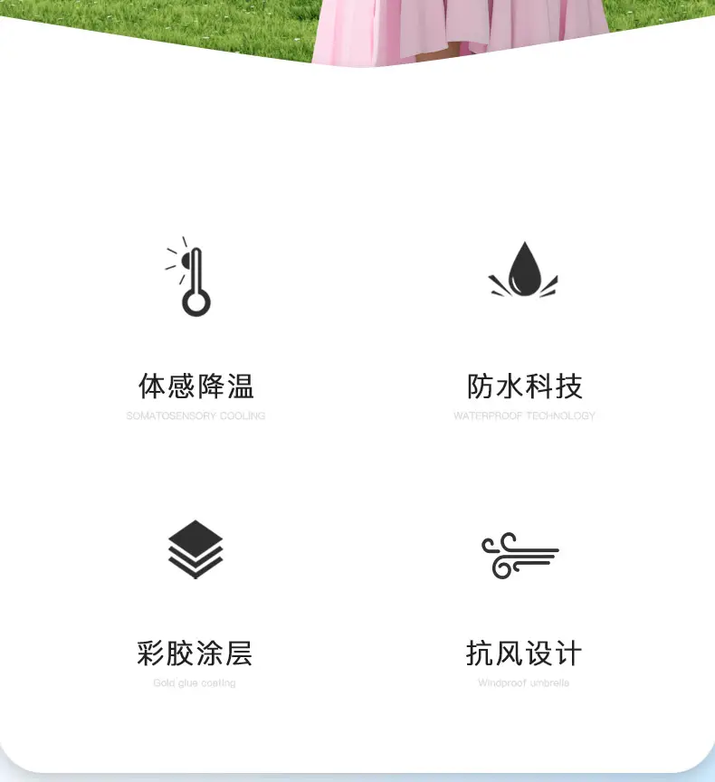 Twelve Bone Color Glue Handle Umbrella Golden Skeleton Three-fold UV-proof Sunlight and Rain-proof Dual-use Sunshade Umbrella — feature 2
