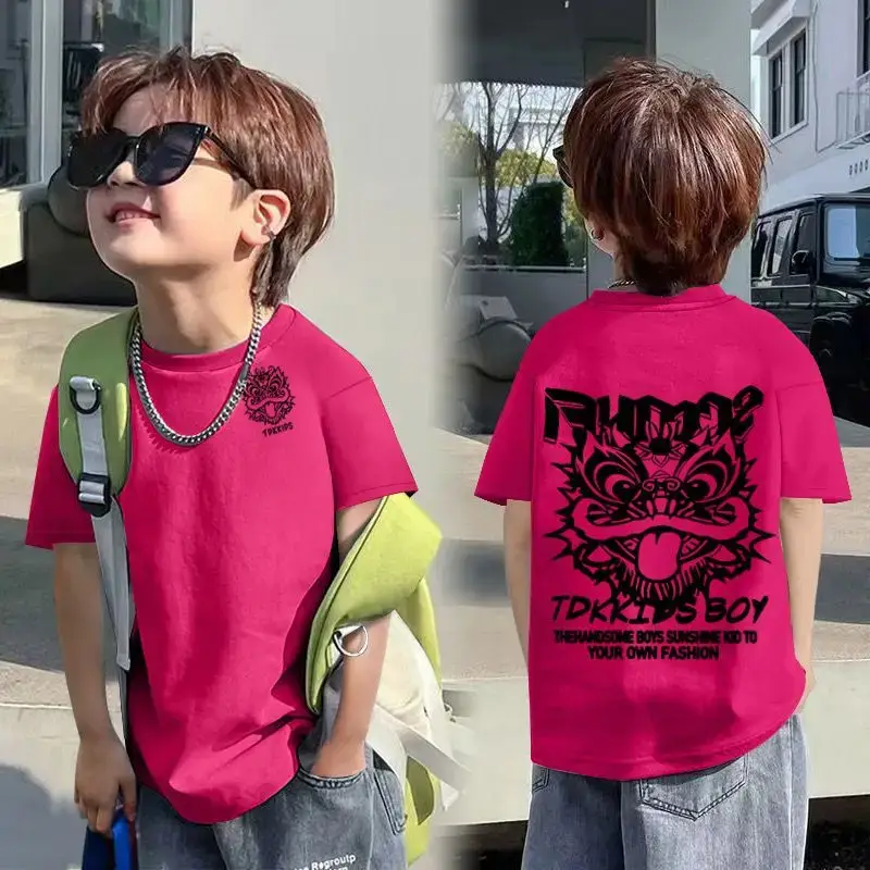 Kids Cotton Cartoon T-shirt White Short Sleeve