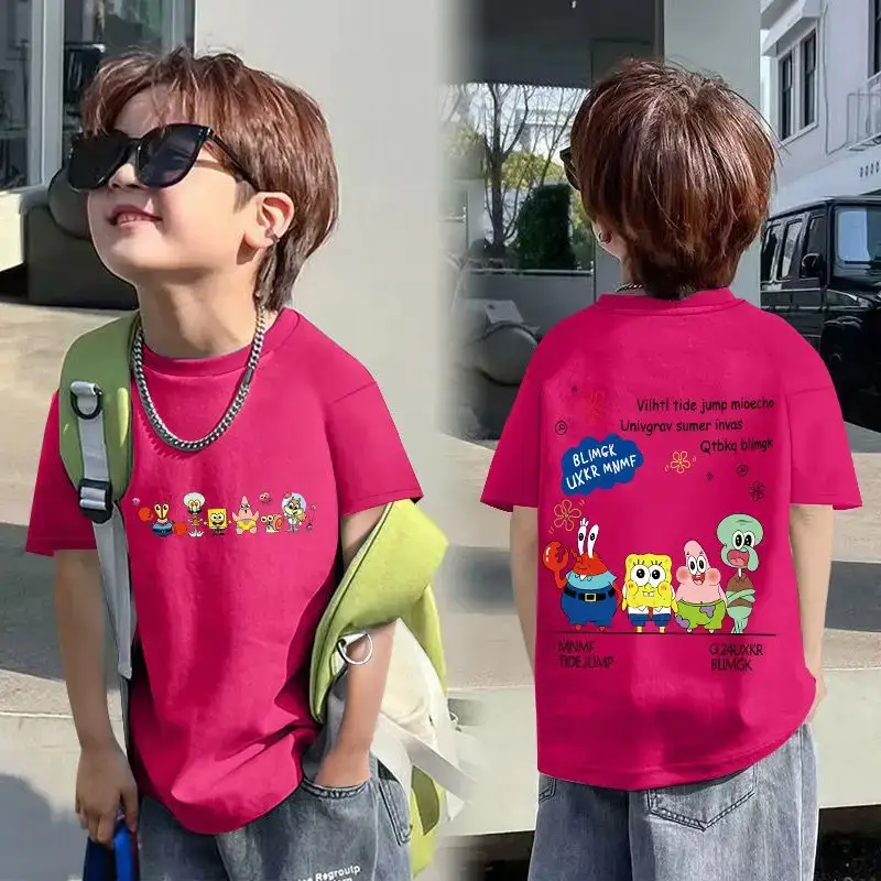 Kids Cotton Cartoon T-shirt White Short Sleeve