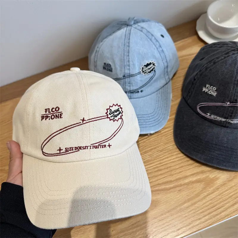 Women's Vintage Washed Baseball Cap with Embroidered Design - Image 5