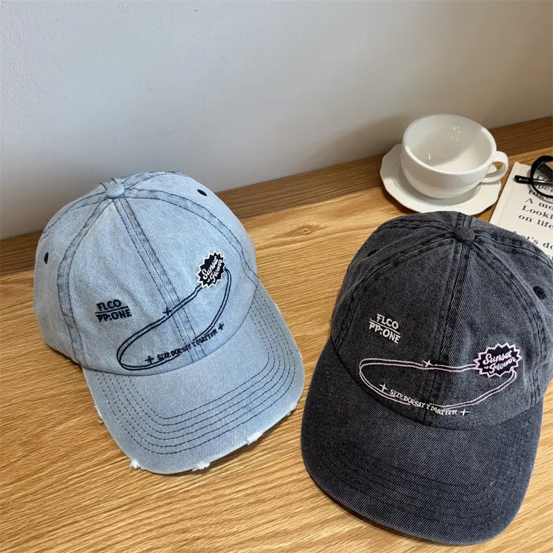 Women's Vintage Washed Baseball Cap with Embroidered Design - Image 6