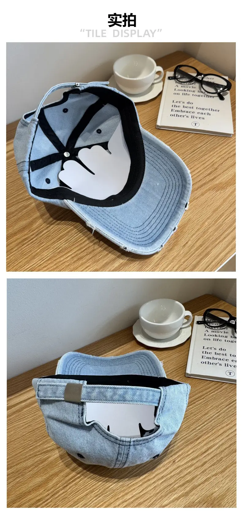 Women's Vintage Washed Baseball Cap with Embroidered Design — feature 6