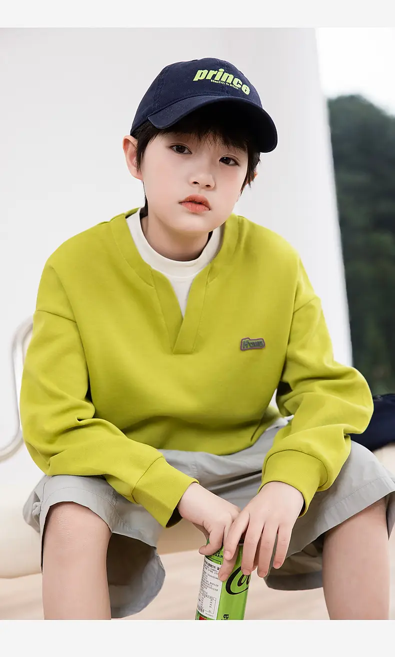 Kids Cotton Stacked T-Shirt Yellow 2025 Autumn — feature 25