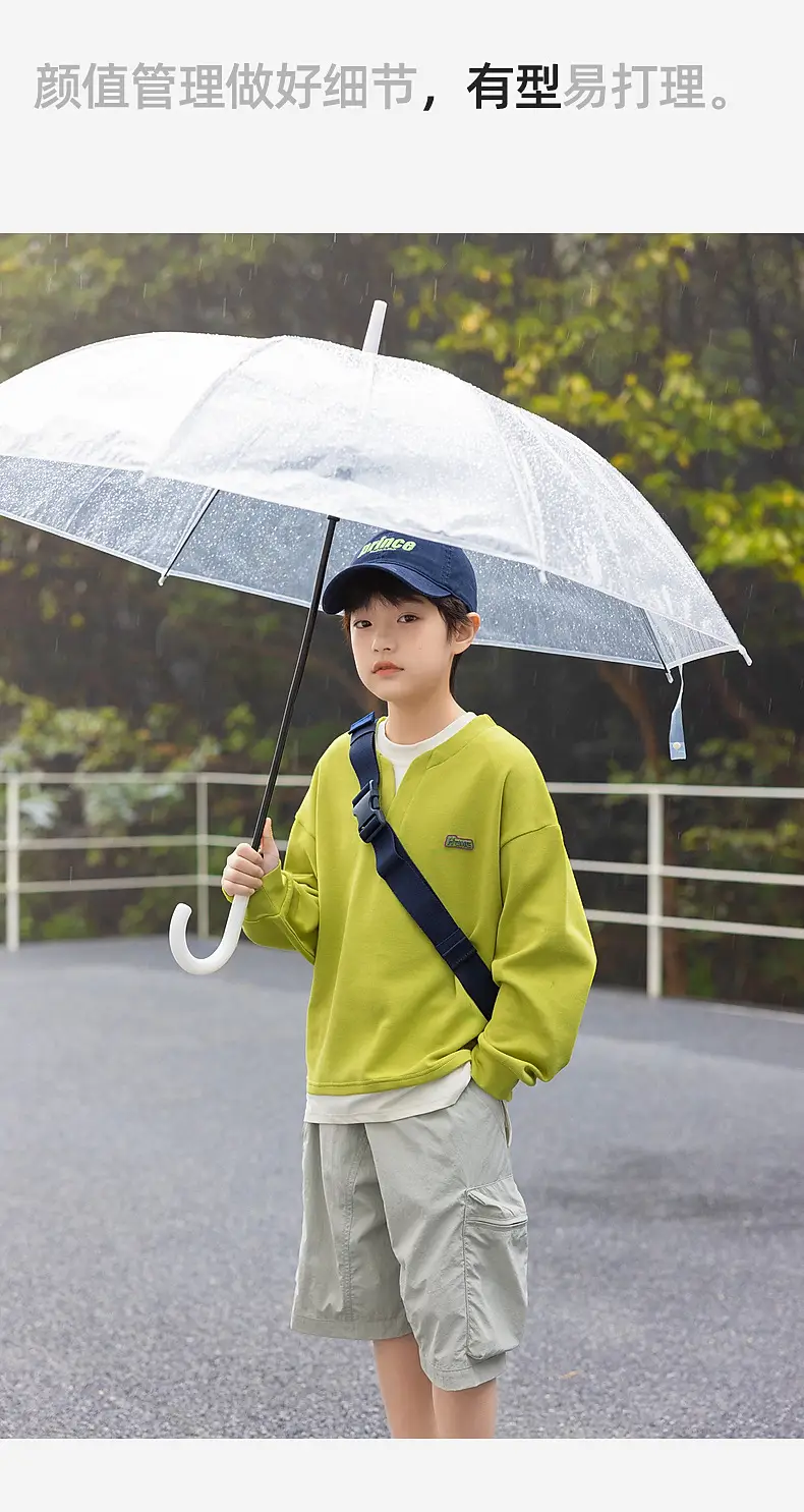 Kids Cotton Stacked T-Shirt Yellow 2025 Autumn — feature 29