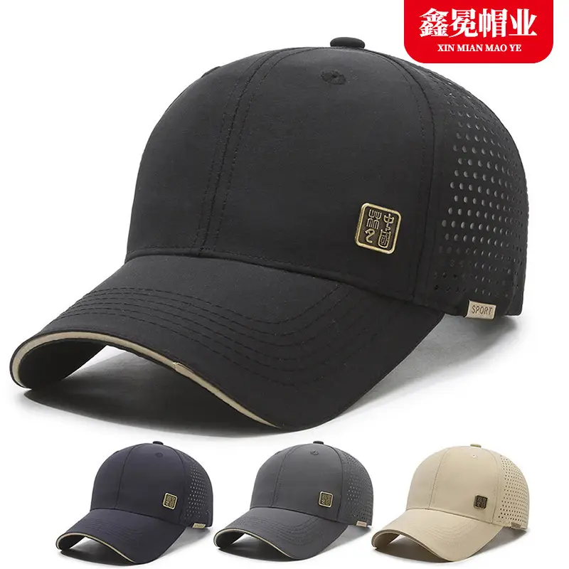 Men Black Mesh Baseball Cap Breathable Outdoor - Image 5