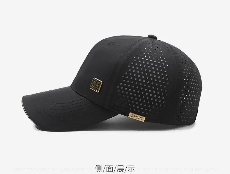 Men Black Mesh Baseball Cap Breathable Outdoor — feature 10