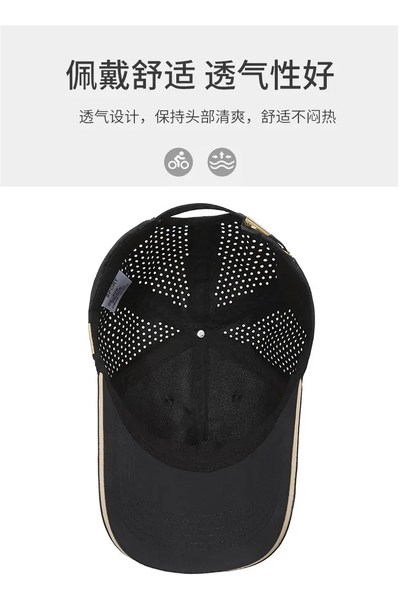 Men Black Mesh Baseball Cap Breathable Outdoor — feature 5