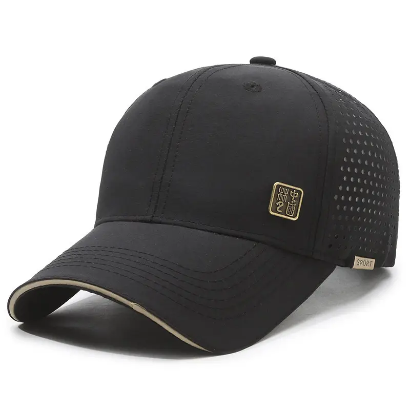 Men Black Mesh Baseball Cap Breathable Outdoor - Image 2