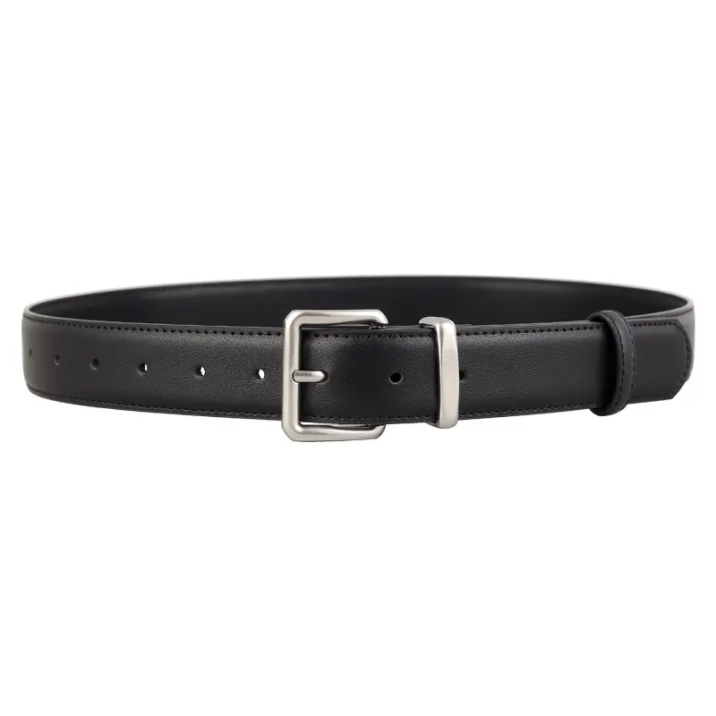 Women's Black Genuine Leather Belt with Pin Buckle 100cm - Image 8