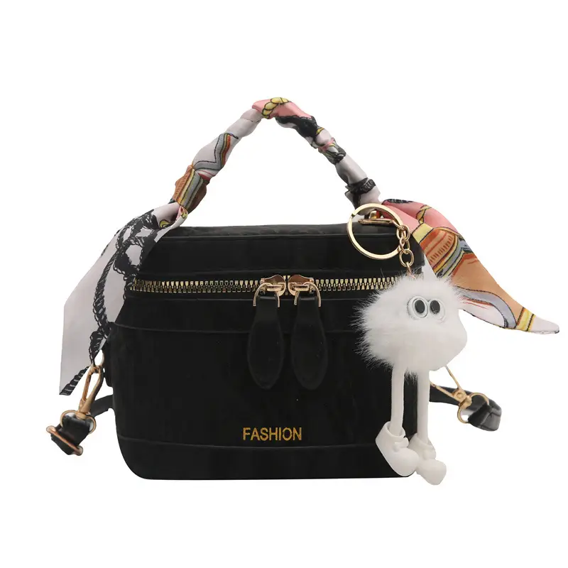 Women's Silk Scarf Bucket Bag White 2025 - Image 10