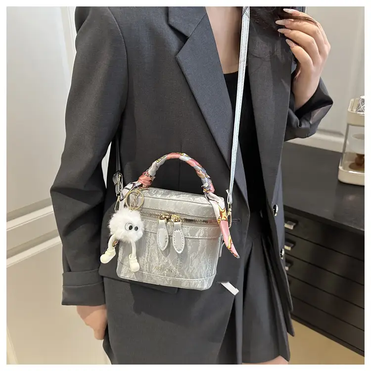 Women's Silk Scarf Bucket Bag White 2025 — feature 13