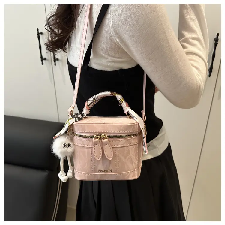 Women's Silk Scarf Bucket Bag White 2025 — feature 14