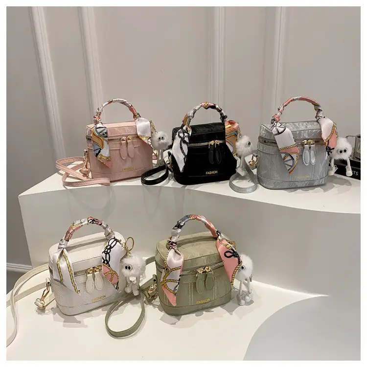 Women's Silk Scarf Bucket Bag White 2025 — feature 25