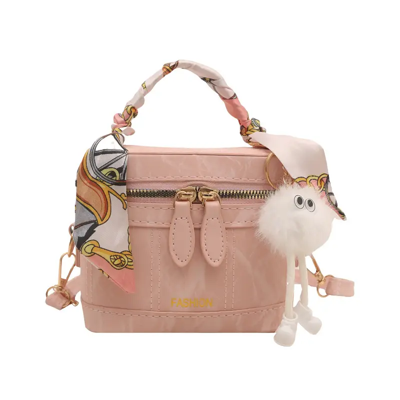 Women's Silk Scarf Bucket Bag White 2025 - Image 4