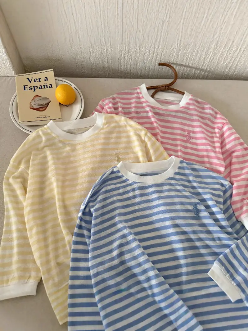 Children's Striped T-Shirt 2025 Summer Casual Anti-Mosquito Top - Image 6