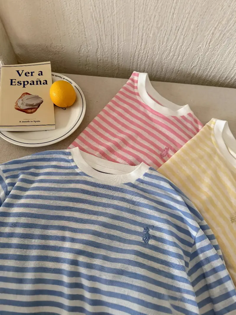 Children's Striped T-Shirt 2025 Summer Casual Anti-Mosquito Top - Image 7