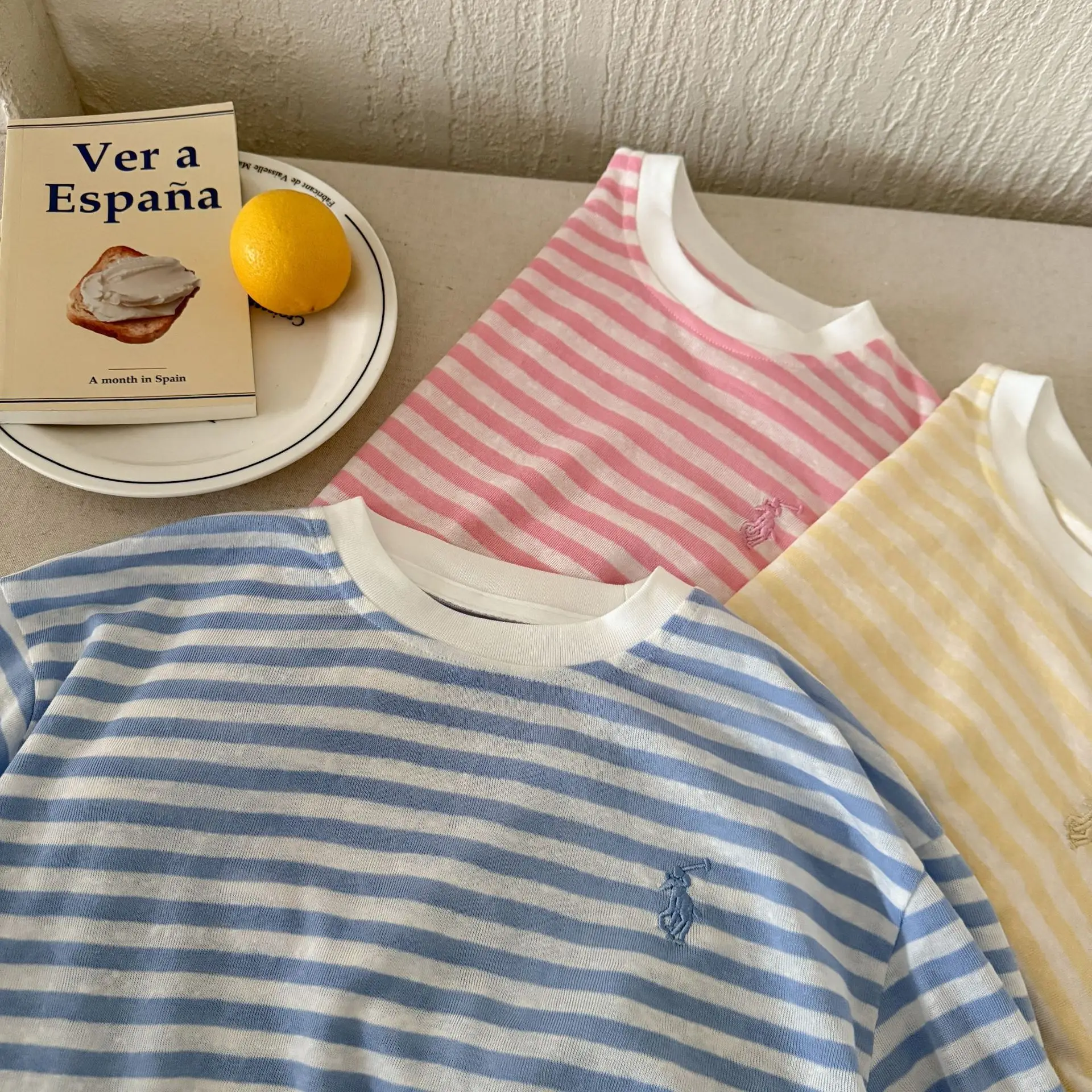 Children's Striped T-Shirt 2025 Summer Casual Anti-Mosquito Top — feature 10