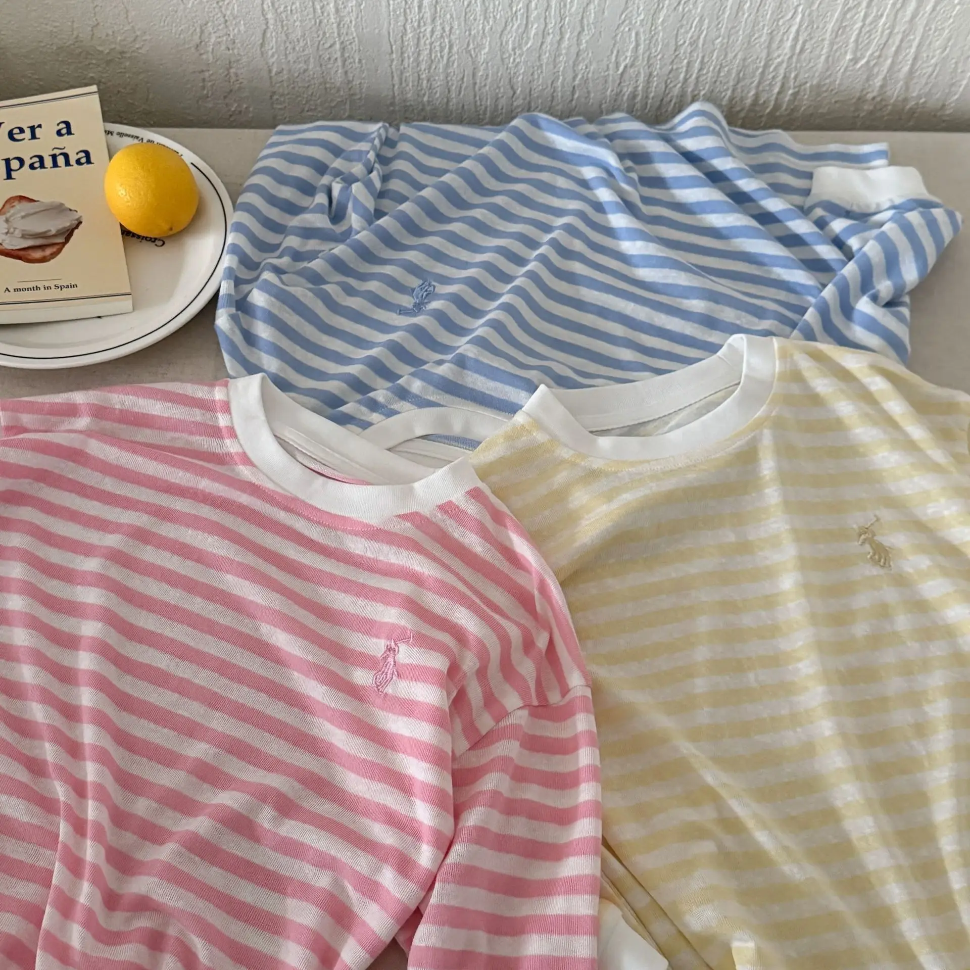 Children's Striped T-Shirt 2025 Summer Casual Anti-Mosquito Top — feature 13