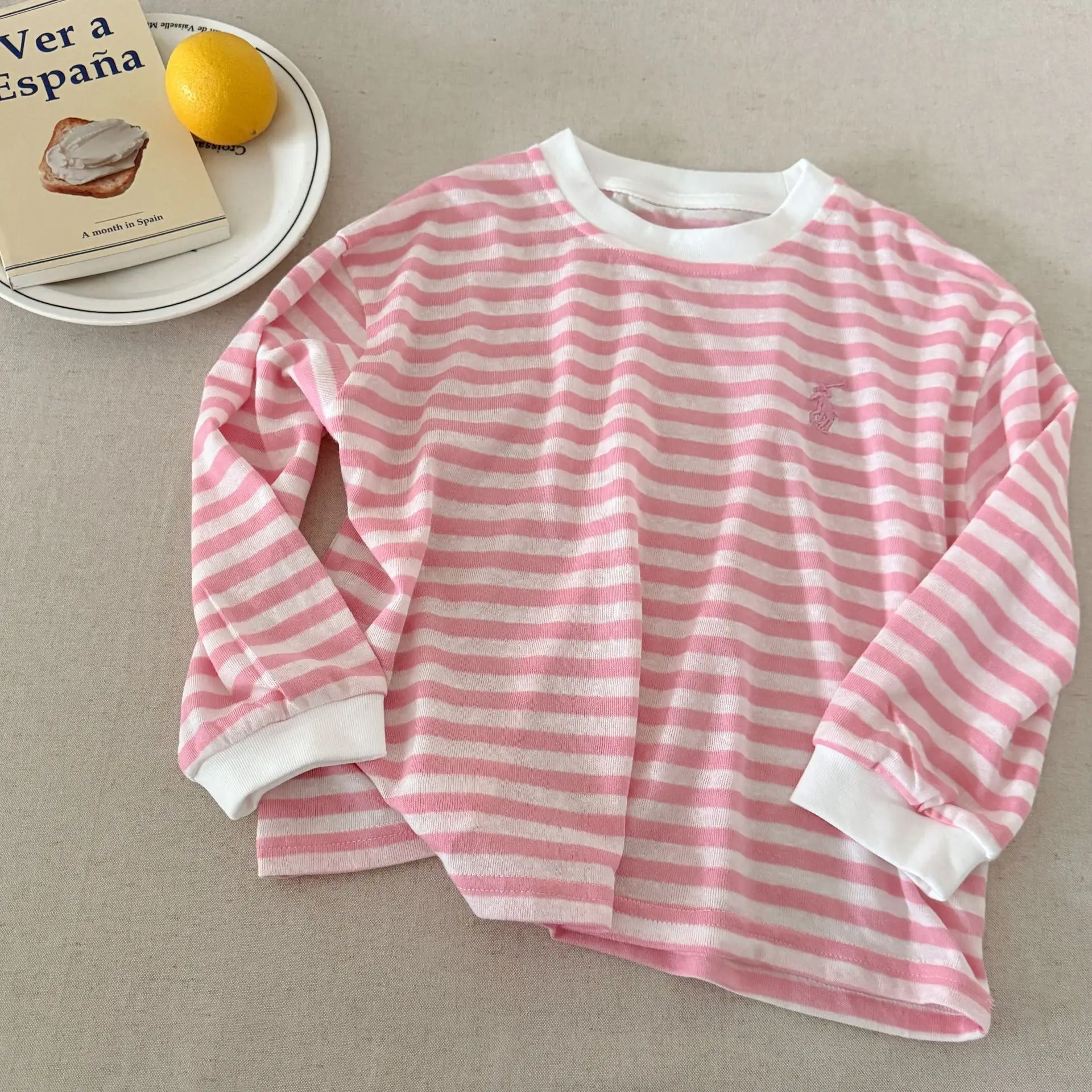 Children's Striped T-Shirt 2025 Summer Casual Anti-Mosquito Top — feature 4