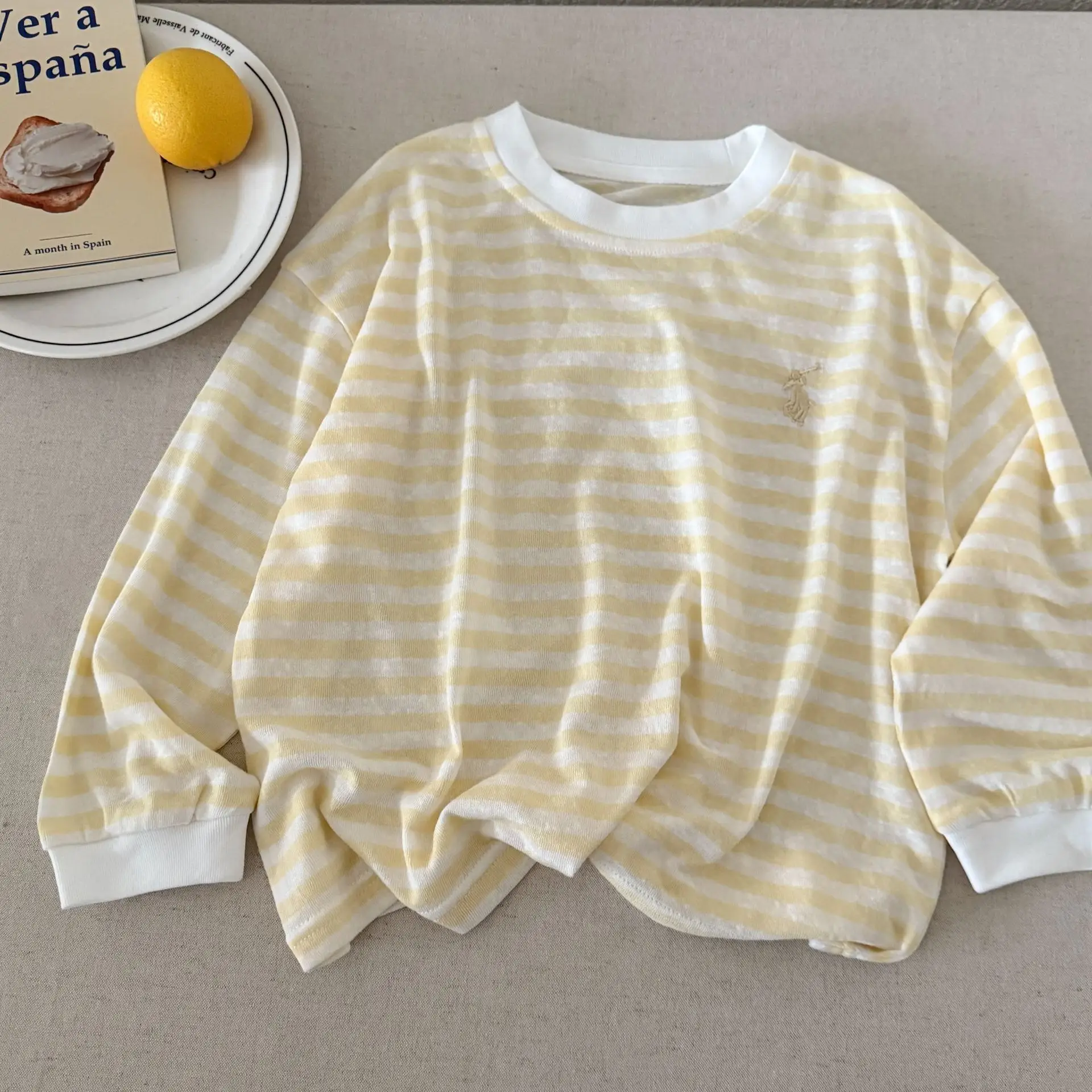 Children's Striped T-Shirt 2025 Summer Casual Anti-Mosquito Top — feature 6