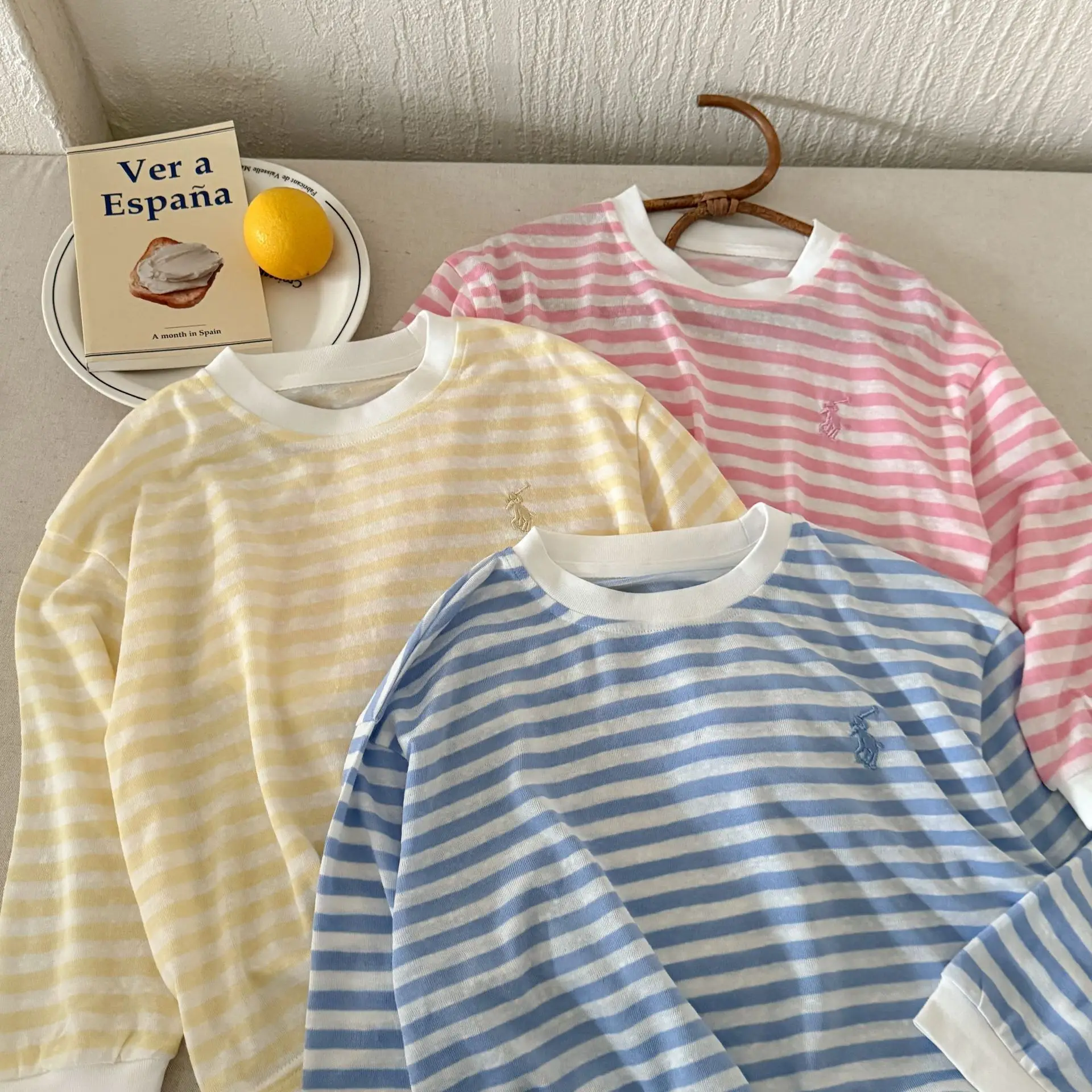 Children's Striped T-Shirt 2025 Summer Casual Anti-Mosquito Top — feature 7