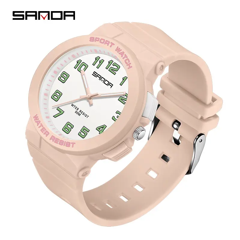Sanda Sport Watch Water Resistant Black Blue Analog - Image 13