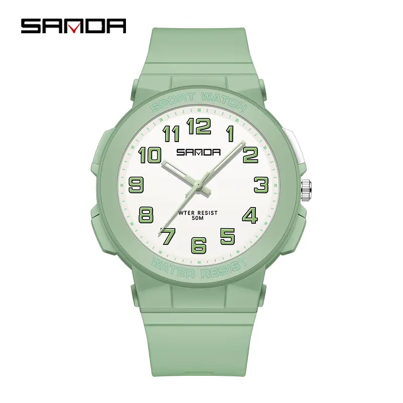 Sanda Sport Watch Water Resistant Black Blue Analog - Image 2