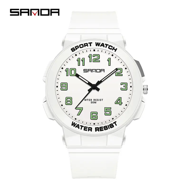 Sanda Sport Watch Water Resistant Black Blue Analog - Image 3
