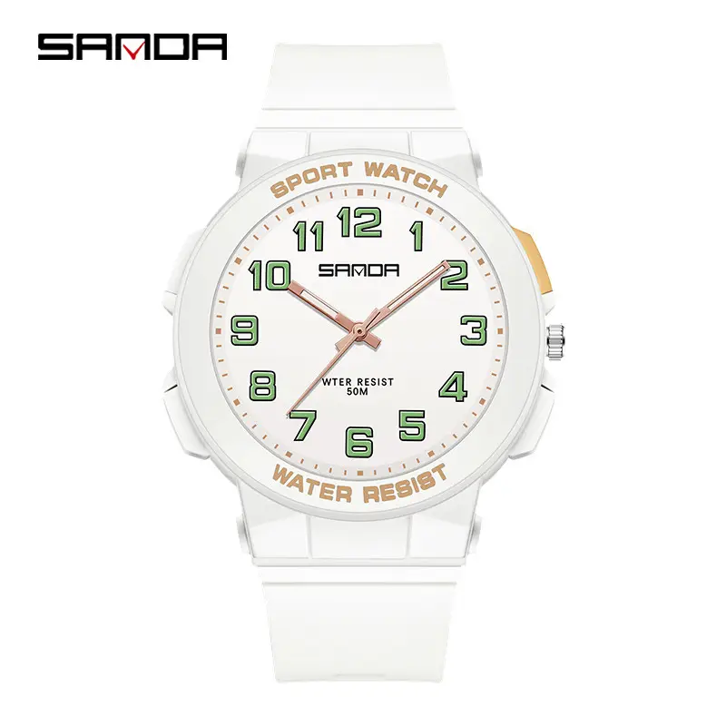 Sanda Sport Watch Water Resistant Black Blue Analog - Image 4