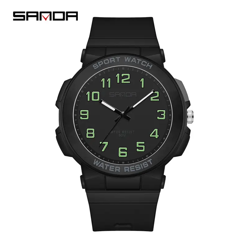 Sanda Sport Watch Water Resistant Black Blue Analog - Image 5