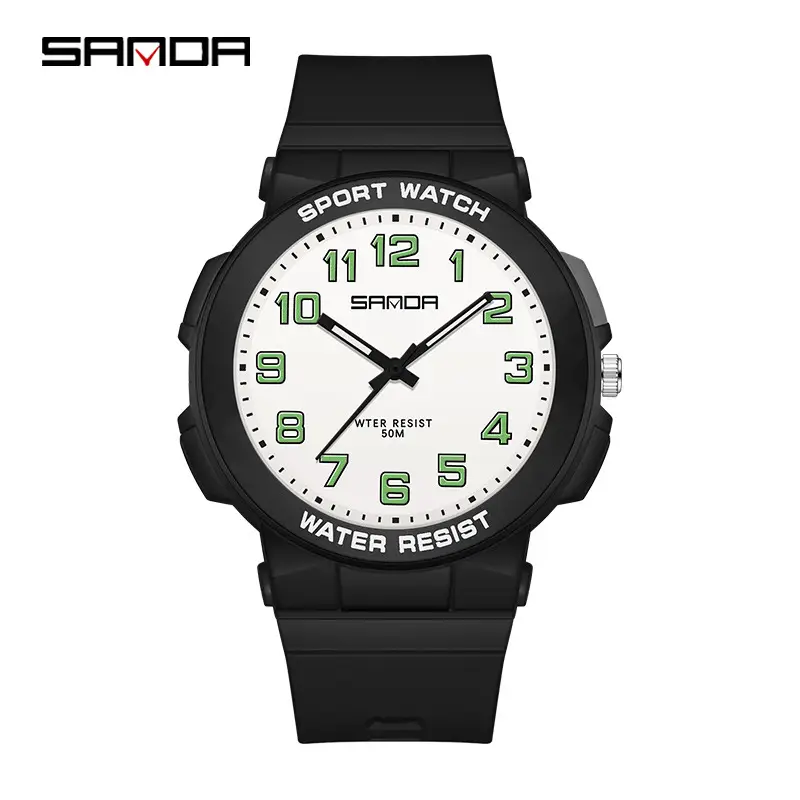Sanda Sport Watch Water Resistant Black Blue Analog - Image 6