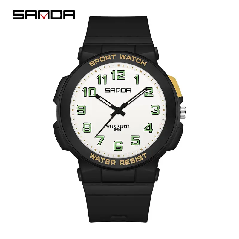 Sanda Sport Watch Water Resistant Black Blue Analog - Image 8
