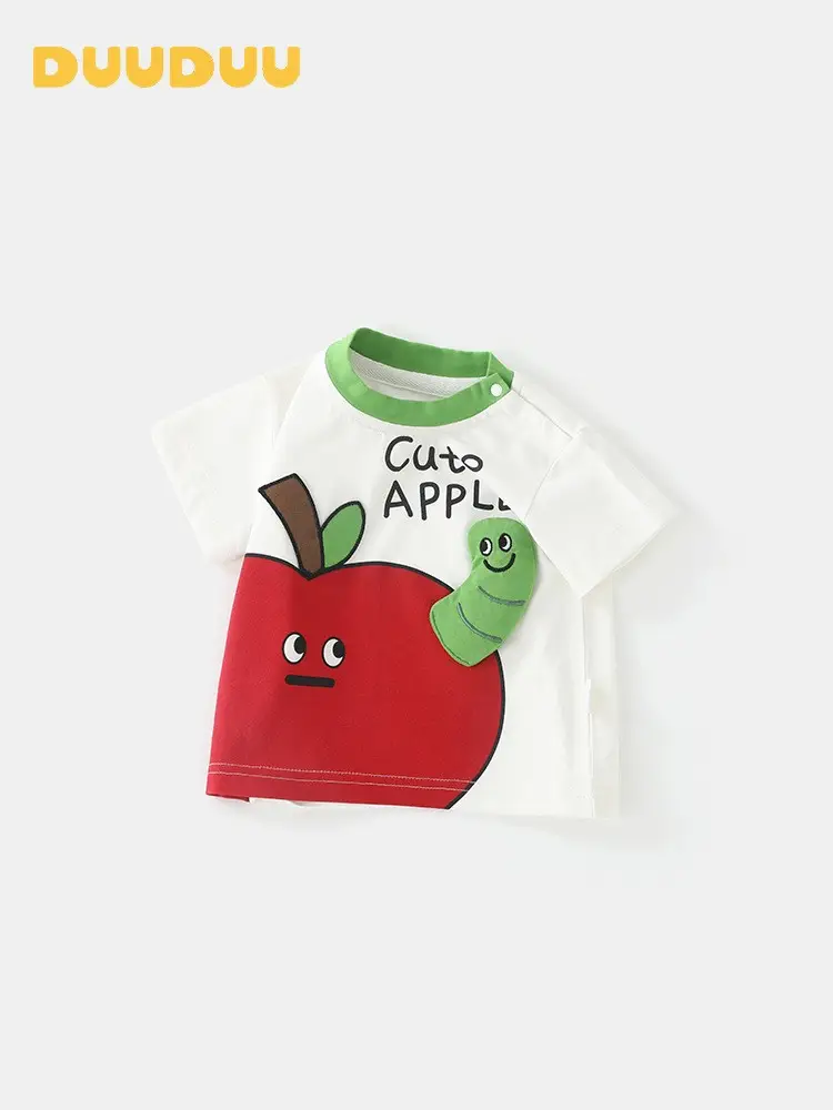 Children's Cotton T-Shirt White Summer Boys Short Sleeve - Image 3