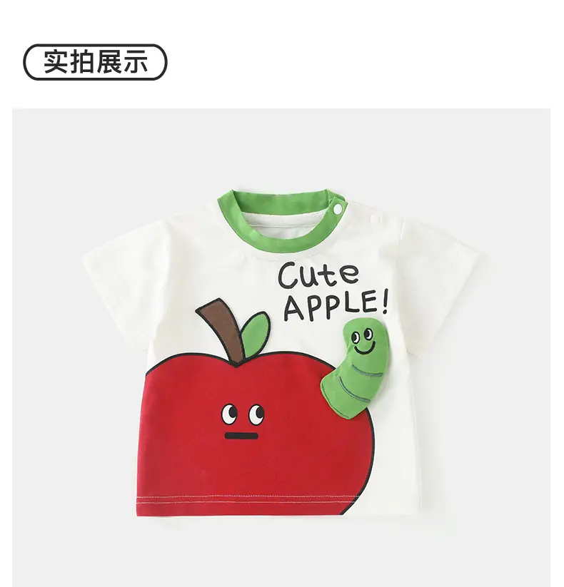 Children's Cotton T-Shirt White Summer Boys Short Sleeve — feature 14
