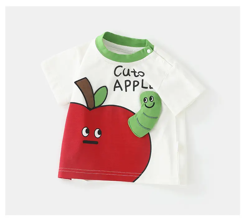 Children's Cotton T-Shirt White Summer Boys Short Sleeve — feature 15