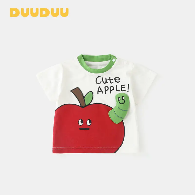 Children's Cotton T-Shirt White Summer Boys Short Sleeve