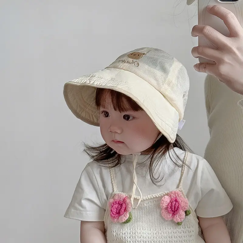 Baby's Mesh Sun Hat with Flower Embroidery — feature 5