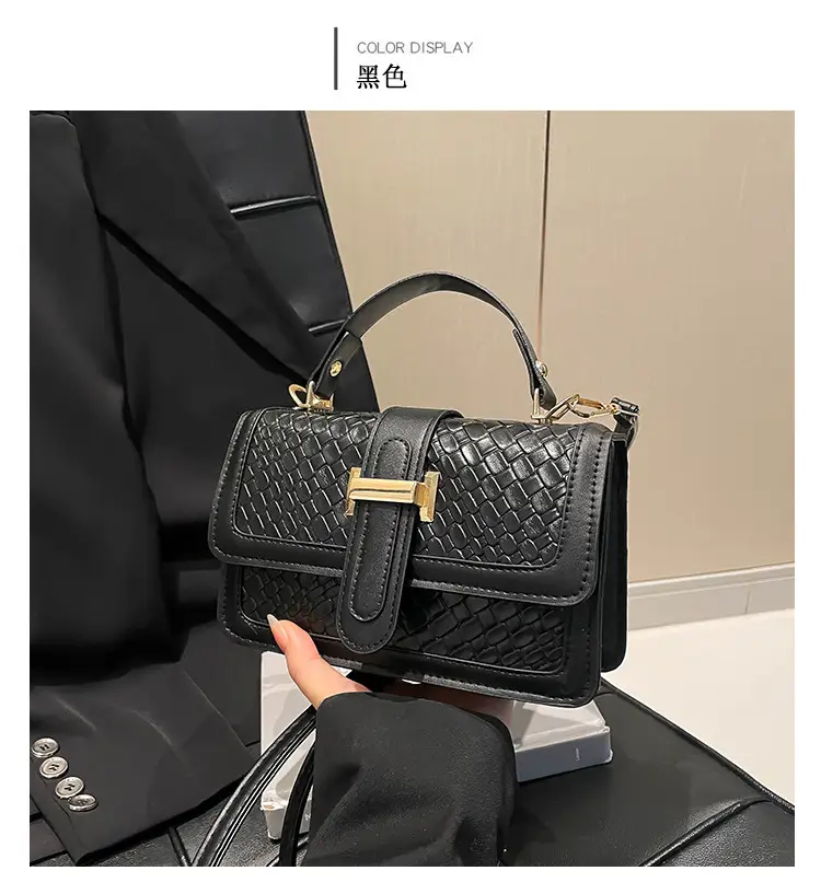 Red Textured Straw Woven Handbag for Women — feature 11